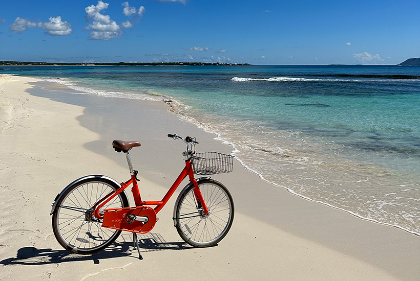 Last Minute golf retreat aurora anguilla bicycle on the beach and ocean