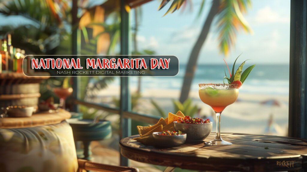 luxury travel with dockery destinations and a photo of a cantina featuring a delicious margarita on national magarita day